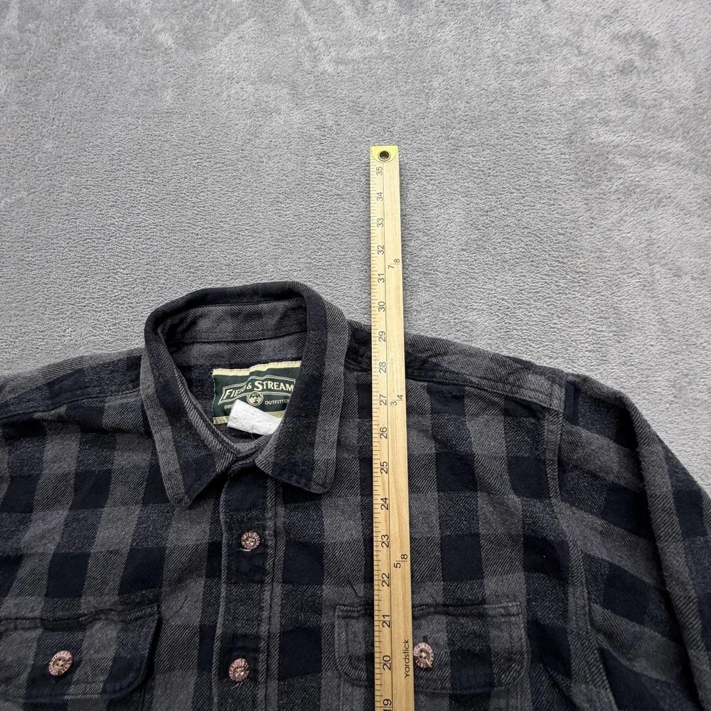 Field & Stream Shirt Mens XL‎ Black Plaid Flannel Button Up Long Sleeve Relaxed